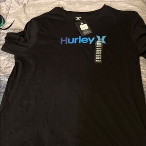 Hurley Black Tee with Blue Logo